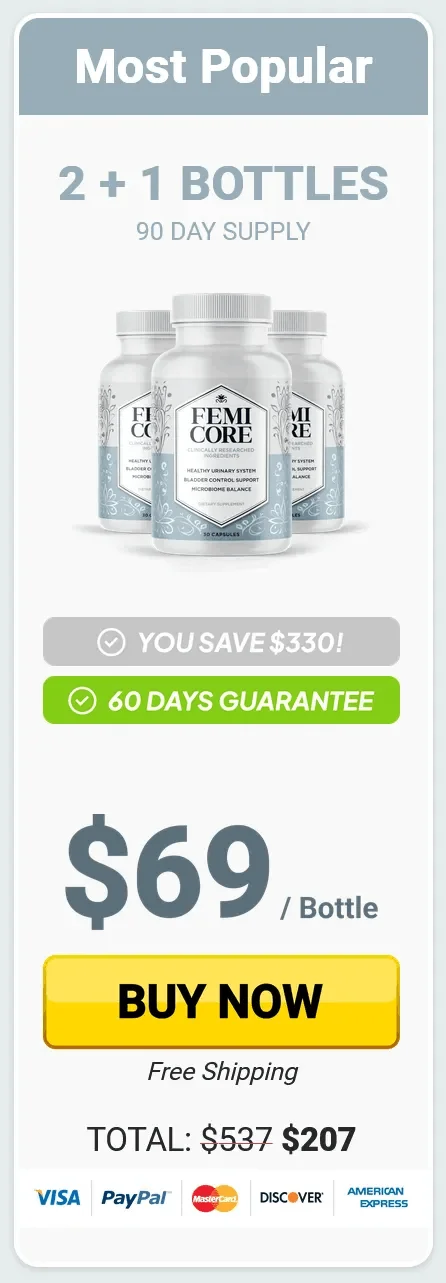 FemiCore three bottles order